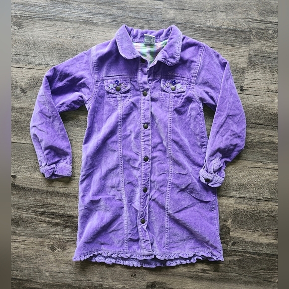 Y2K Oshkosh Velvet Button Up Dress - Picture 1 of 4